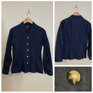 ALEX MARIE Black Jacket Shacket with Tortoise Inspired Buttons Size Small